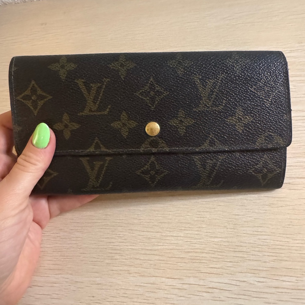 Louis Vuitton Black and Gold Monogram Wallet